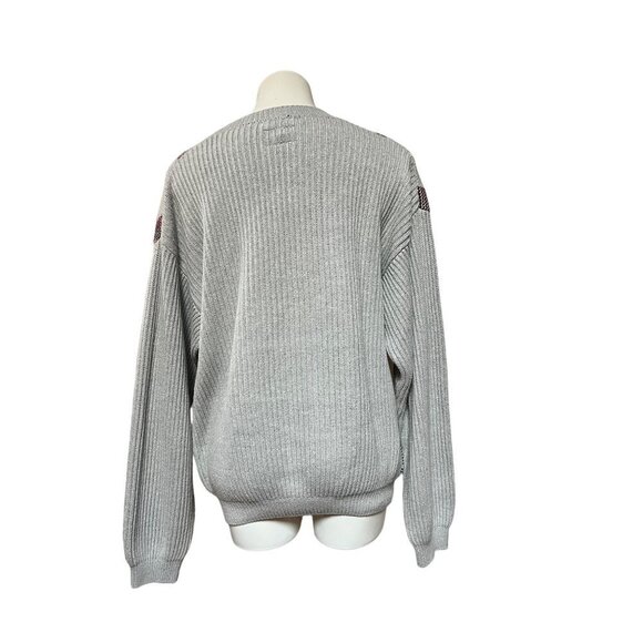 Vintage Tommy Hilfiger Plaid Pullover Sweater Gray Merlot Men's XL - Picture 3 of 6